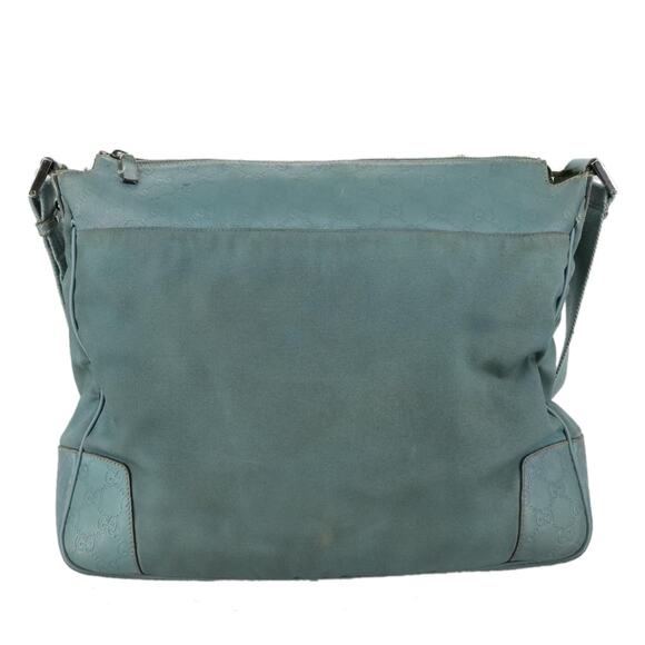 GUCCI GG Canvas Guccissima Shoulder Bag Turquoise Blue - Picture 3 of 13